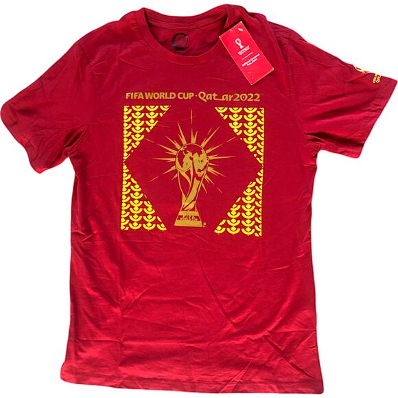 FIFA World Cup Qatar 2022 Large Tshirt Red - Picture 1 of 7